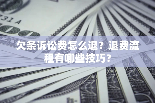 北京欠条诉讼费怎么退？退费流程有哪些技巧？